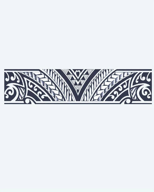 Tatuaje semi-permanente Brazalete Polinesio Patrón-V diseño de INKON – ilustración de maorí, brazalete, central, con forma, motivo, 2 x 9 in (5x23cm), disponible en inkon.co