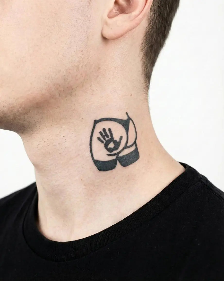 INKON Mano Atrevida tatuaje semi-permanente aplicado en un hombre – diseño de 2 x 2 in (5x5cm), apariencia de tinta realista, dura 10 días