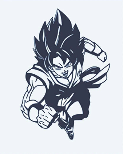 Tatuaje semi-permanente Guerrero Anime diseño de INKON – ilustración de dinámico, anime, guerrero, acción, pose, 2 x 2 in (5x5cm), disponible en inkon.co