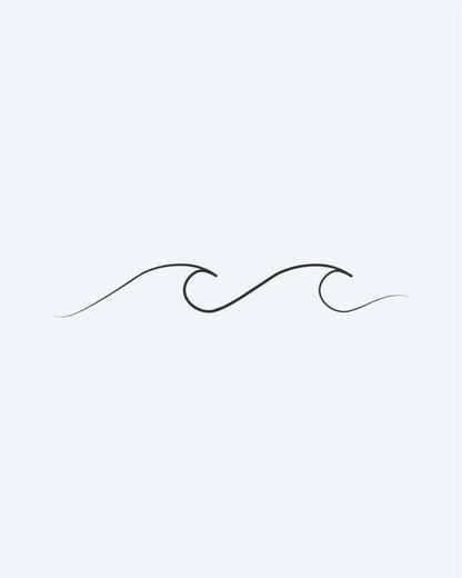 Tatuaje semi-permanente Olas Suaves diseño de INKON – ilustración de delicado, continuo, ola, línea, fino, 2 x 2 in (5x5cm), disponible en inkon.co