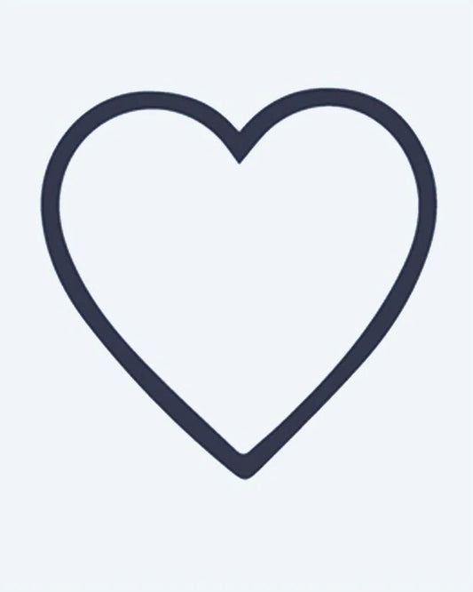Tatuaje semi-permanente Contorno de Corazón diseño de INKON – ilustración de corazón, contorno, forma, minimalista, versátil, 2 x 2 in (5x5cm), disponible en inkon.co