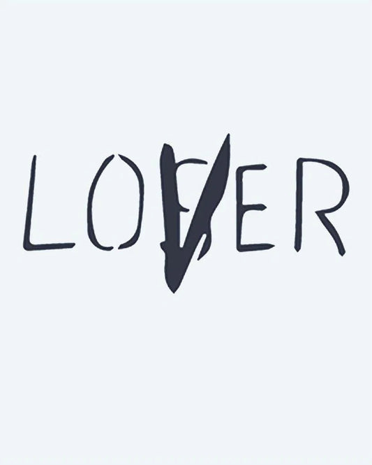 Tatuaje semi-permanente Lover Loser diseño de INKON – ilustración de icónico, dibujado, lettering, dice, ambos, 2 x 2 in (5x5cm), disponible en inkon.co