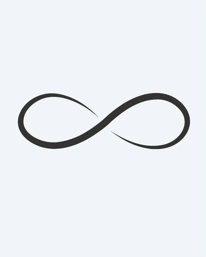 Tatuaje semi-permanente Símbolo de Infinito diseño de INKON – ilustración de infinito, lazo, línea, detrás, atemporal, 2 x 2 in (5x5cm), disponible en inkon.co