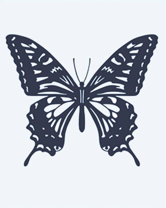 Tatuaje semi-permanente Mariposa Cola de Golondrina diseño de INKON – ilustración de hermosamente, cola de golondrina, mariposa, extendido, alas, 2 x 2 in (5x5cm), disponible en inkon.co