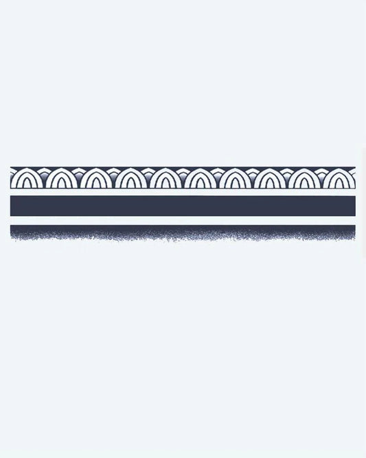 Tatuaje semi-permanente Brazalete de Patrón Ondulado diseño de INKON – ilustración de minimalista, geométrico, brazalete, repetitivo, ondulado, 2 x 9 in (5x23cm), disponible en inkon.co