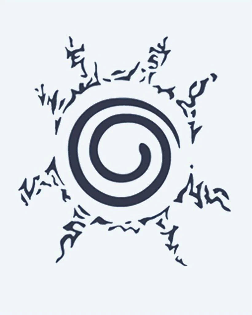 Tatuaje semi-permanente Sello en Espiral diseño de INKON – ilustración de espiral, rodeado, dentado, llama, rayos, 2 x 2 in (5x5cm), disponible en inkon.co