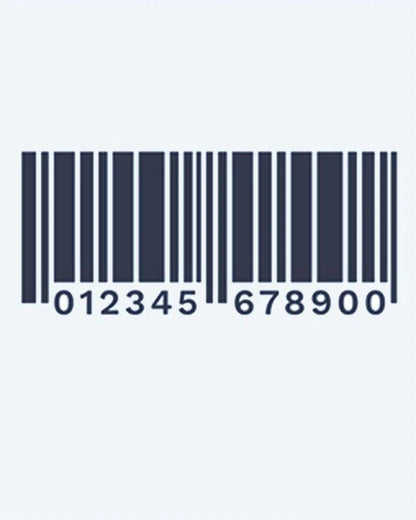 Tatuaje semi-permanente Código de Barras diseño de INKON – ilustración de código de barras, números, rebelde, declaración, pieza, 2 x 2 in (5x5cm), disponible en inkon.co