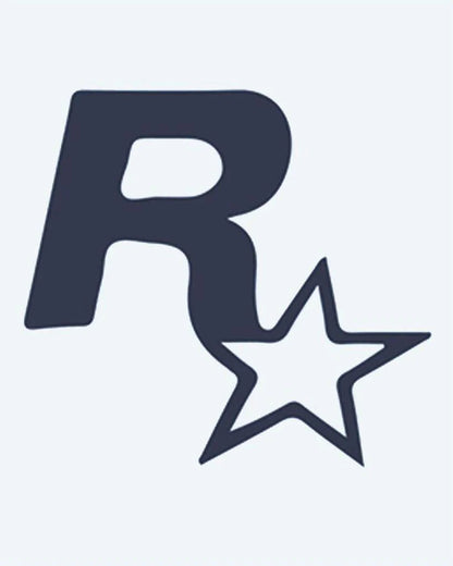 Tatuaje semi-permanente Logo R Star diseño de INKON – ilustración de letra, estrella, emblema, reconocible, gamer, 2 x 2 in (5x5cm), disponible en inkon.co