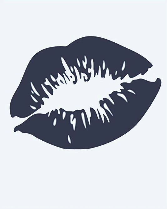 Tatuaje semi-permanente Marca de Beso diseño de INKON – ilustración de lápiz labial, beso, marca, textura, ligeramente, 2 x 2 in (5x5cm), disponible en inkon.co