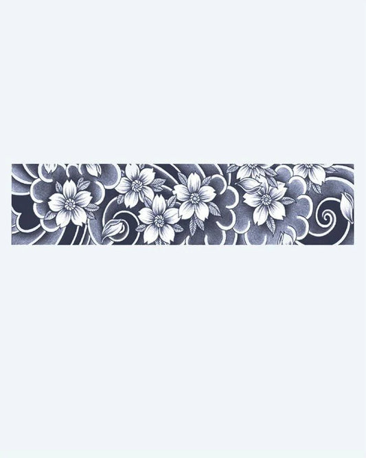 Tatuaje semi-permanente Brazalete de Flor de Cerezo diseño de INKON – ilustración de japonés, brazalete, lleno, floreciendo, cerezo, 2 x 9 in (5x23cm), disponible en inkon.co