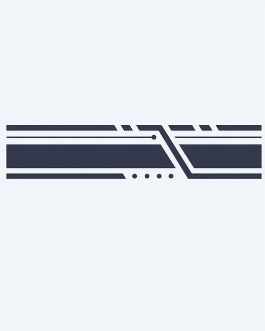 Tatuaje semi-permanente Brazalete de Líneas Geométricas diseño de INKON – ilustración de minimalista, brazalete, paralelo, líneas, angular, 2 x 9 in (5x23cm), disponible en inkon.co