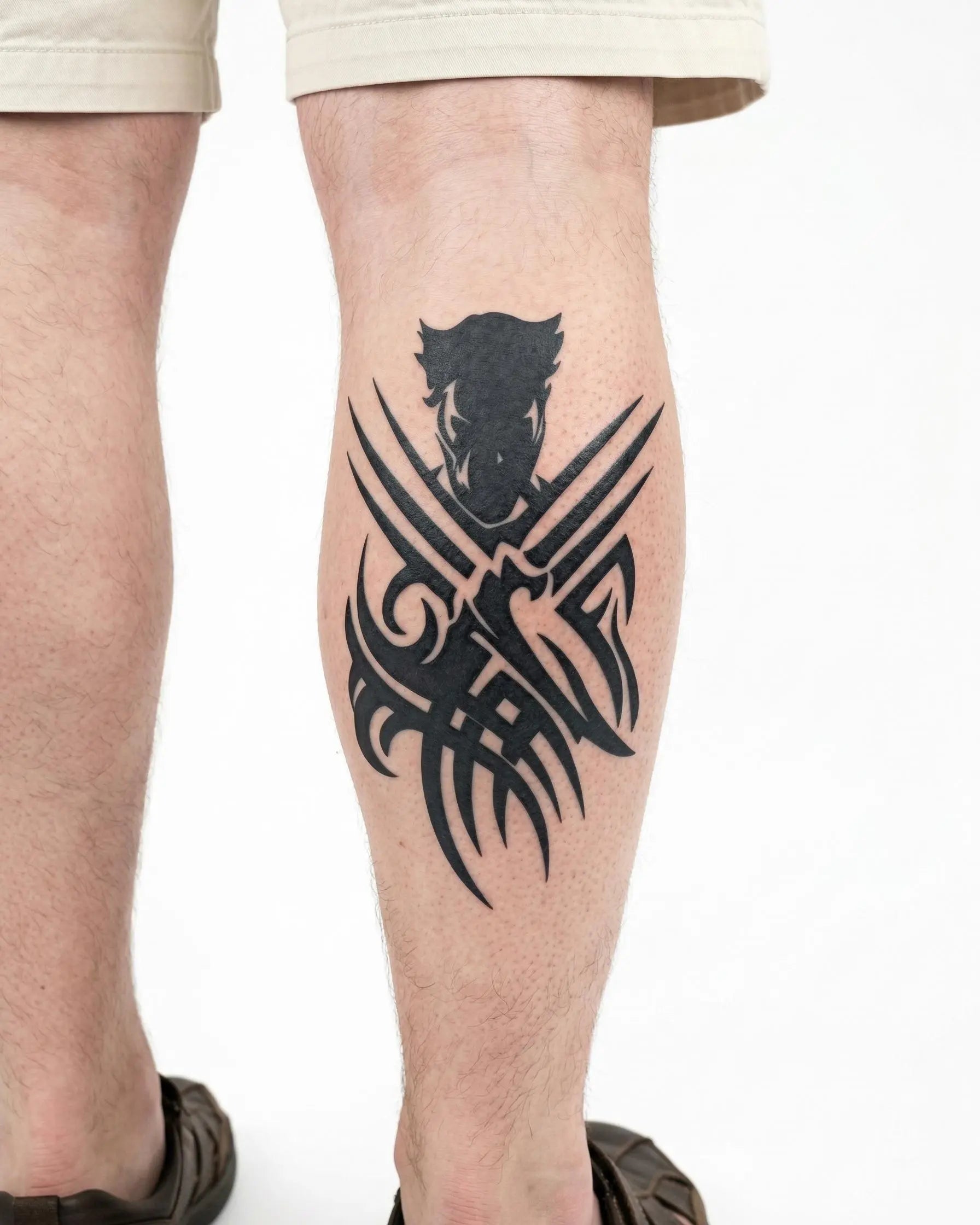 INKON Garras del Guerrero Tribal tatuaje semi-permanente aplicado en un hombre – diseño de 4 x 7 in (10x17cm), apariencia de tinta realista, dura 10 días